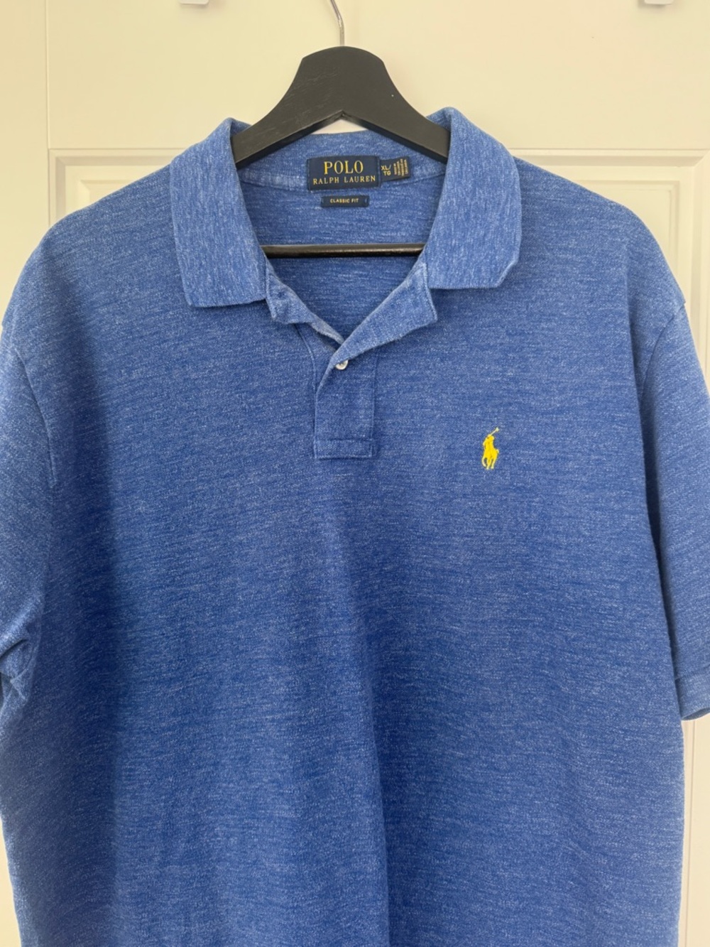 Men's Blue Heather Short-Sleeve Polo Shirt - XL Classic